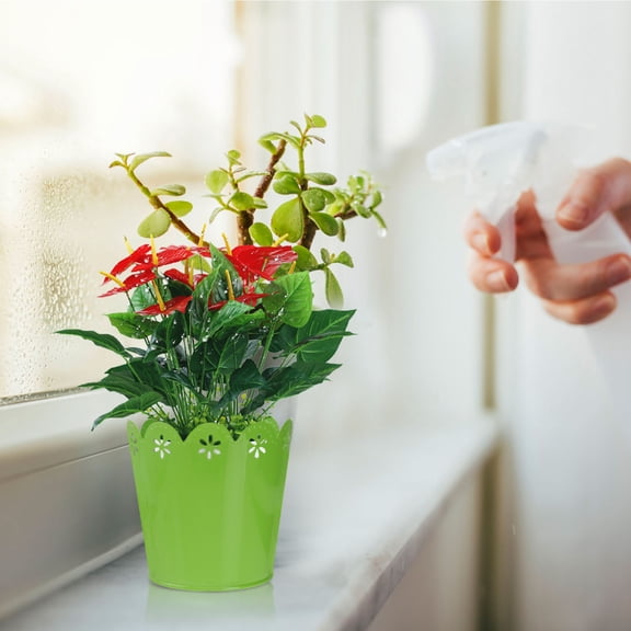 PENIKOKO 3Pcs Iron Flower Pot Set Assorted Colors Indoor Outdoor Succulent Planting Gardening Pots