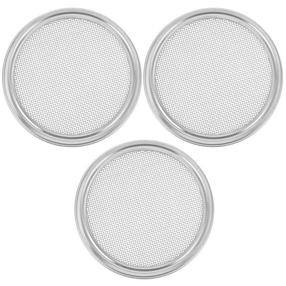 PENIKOKO 3-Pack Sprouting Jar Lids for Jars, Stainless Steel Draining Sieve for Kitchen Use