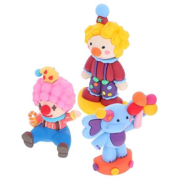 PENIKOKO Clown Statue Figurine Set of 3 Plastic Home Decor Unique Family Collectible Decoration Ideas