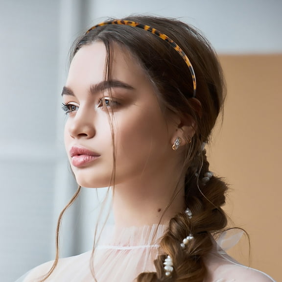 PENIKOKO 3Pcs Non Slip Tortoiseshell Hairbands Decorative Headbands for Home Use Stylish Comfortable Headdress