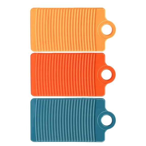 PENIKOKO Set of 3 Plastic Laundry Washing Boards with Enhanced Friction, Compact and Portable Design for Travel and Effective Scrubbing