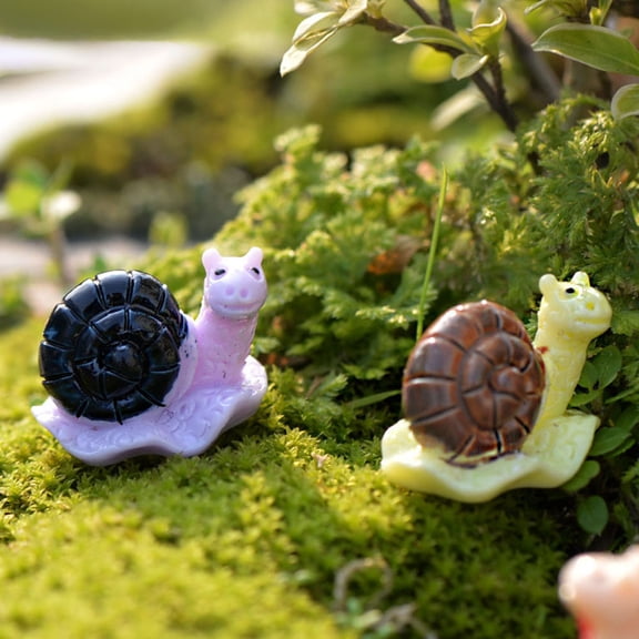 PENIKOKO 3-Piece Resin Snail Figurine Set, Assorted Colors, Garden Decor for Micro Landscapes and Outdoor Decoration