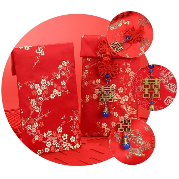 PENIKOKO 3-Pack Red Envelopes for Spring Festival Wishing Happiness and Good
