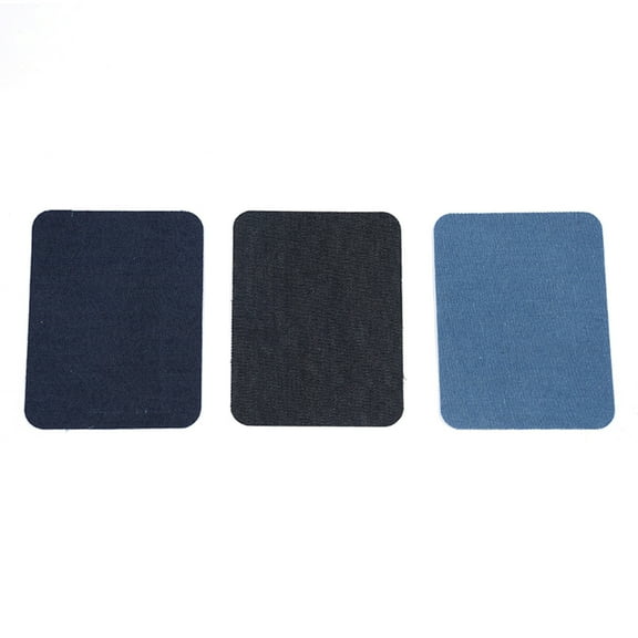 PENIKOKO 3pcs Black Rectangular Thickened Cloth Patches for Pants Bags Jackets Repair and Decoration