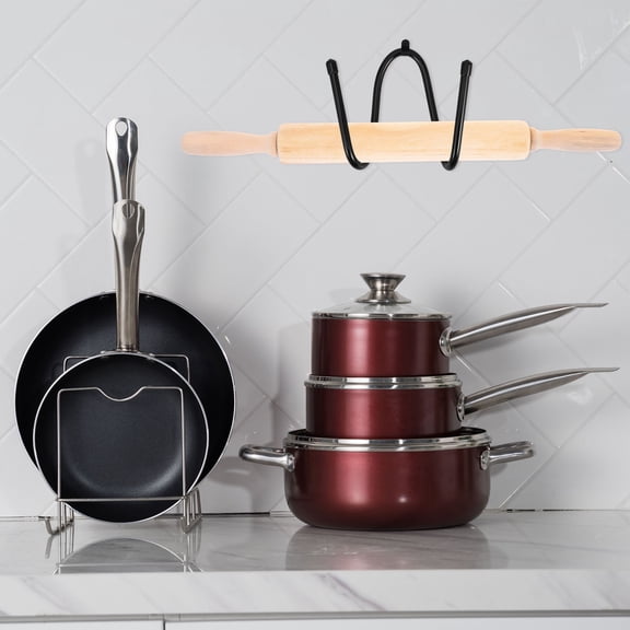 PENIKOKO 3pcs Rolling Pin Holder Wall Hooks for Kitchen Accessories Hanging Storage Organizer