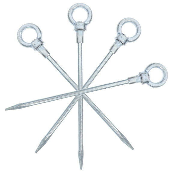 PENIKOKO 4-Pack Heavy Duty Metal Ground Stakes Galvanized for Outdoor Camping Hiking and Garden Use