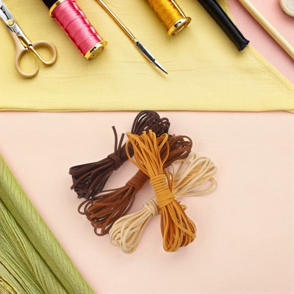 PENIKOKO 4 Rolls Braided Suede Necklace Cord for Jewelry Making, 4 Rolls