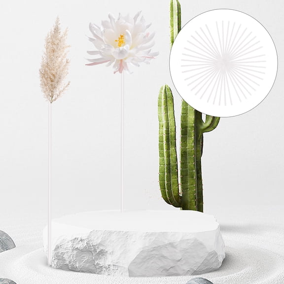 PENIKOKO 40 Pieces White Wrapped Floral Wire Flower Stem Support for Crafts and Floral Arrangements