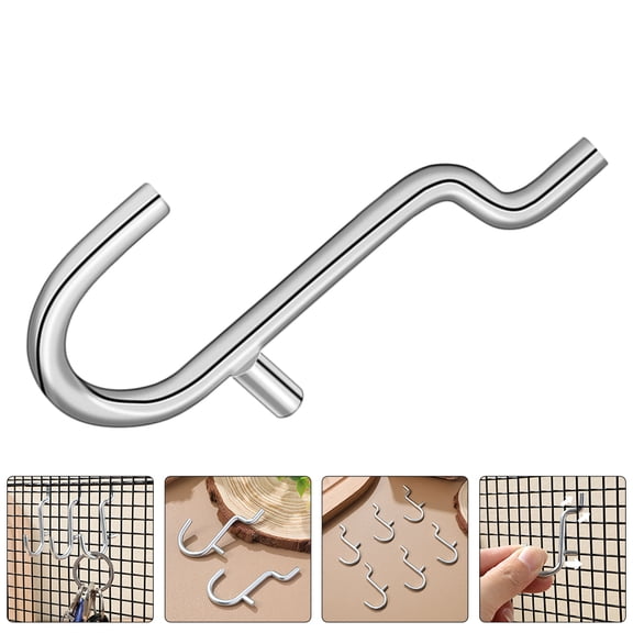 PENIKOKO 40Pcs Pegboard Display Hooks Silver Metal for Workbench 2.4x1.2x0.2in