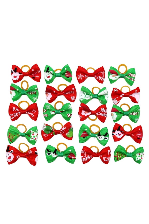 40pcs Assorted Color Bow Hairbands for Pets, Soft Hair Holders for Dogs and Cats, Perfect for Any Occasion