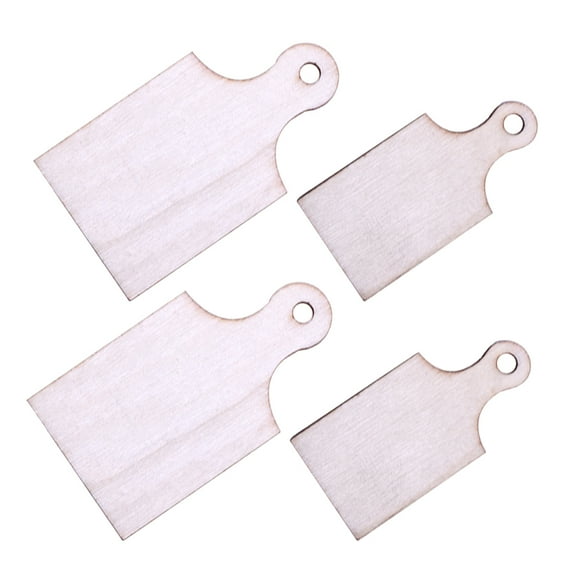 PENIKOKO 4PCS Craft Cutting Board Khaki Wood Compact Design Miniature Decorations for Collectors