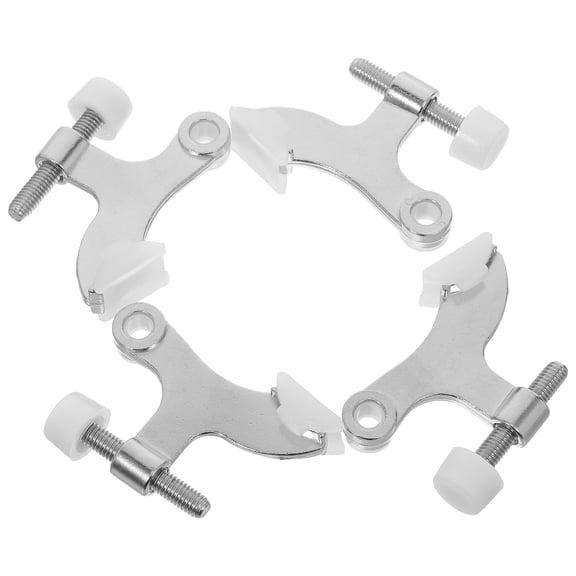 PENIKOKO 4PCS Thickened Door Stopper Silver Heavy Duty Adjustable Door Hinge Stop for Homeowners Building Managers