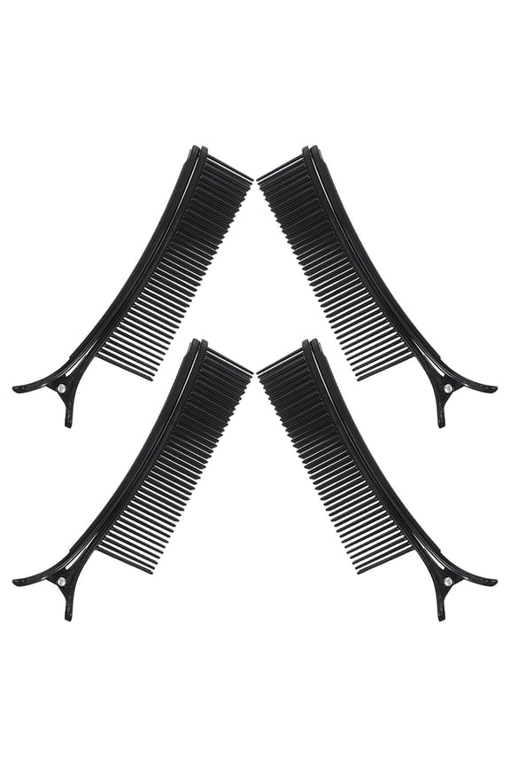 4Pcs Black Hair Section Clips Salon Styling Tools with Strong Grip for Hairdressing