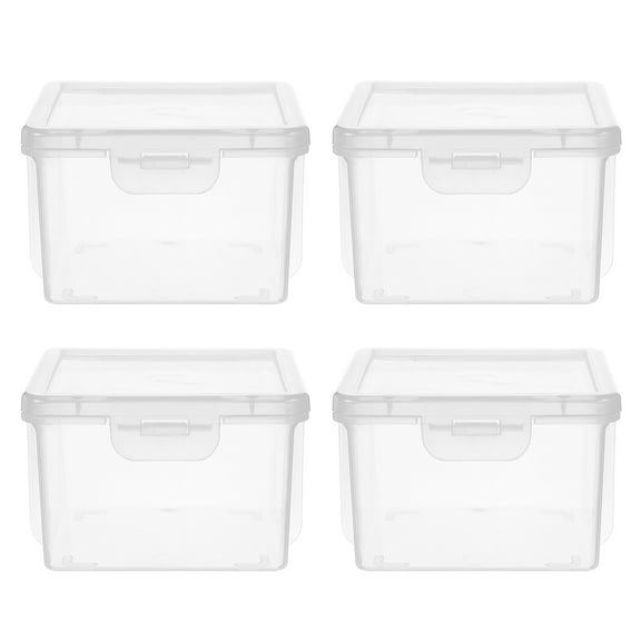 PENIKOKO Set of 4 Clear Airtight Bread Storage Containers for Pantry and Kitchen Organization, Food Storage Boxes