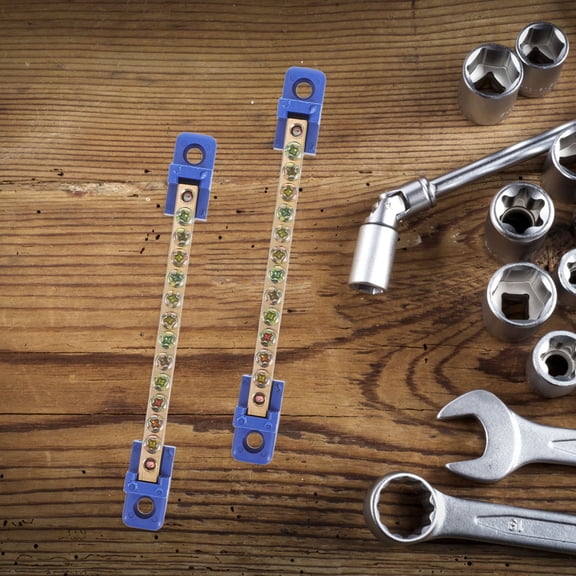 PENIKOKO 4-Piece Copper Terminal Bus Bar Base Kit for Home Electrical Wiring Connections