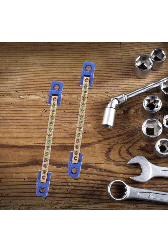 4-Piece Copper Terminal Bus Bar Base Kit for Home Electrical Wiring Connections