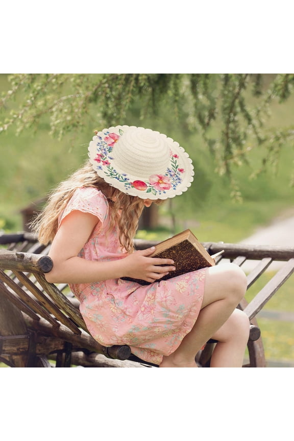 4-Piece Straw Hat Set Beige Natural Straw Material Blank Hats for Crafting and Creative Projects