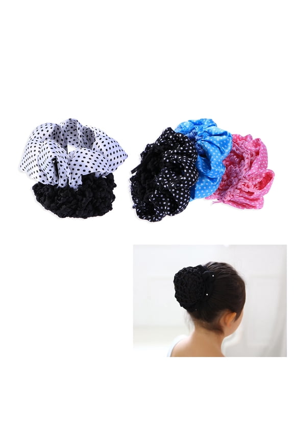 4Pcs Elastic Hair Snood Assorted Color Net for Dance and Formal Decoration Use