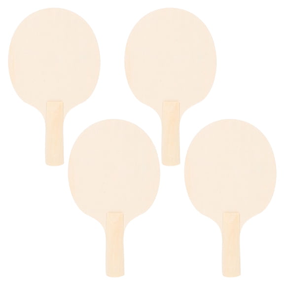 PENIKOKO 4Pcs Table Tennis Blanks Set Ergonomic Beige Wood Pong Rackets for Adults