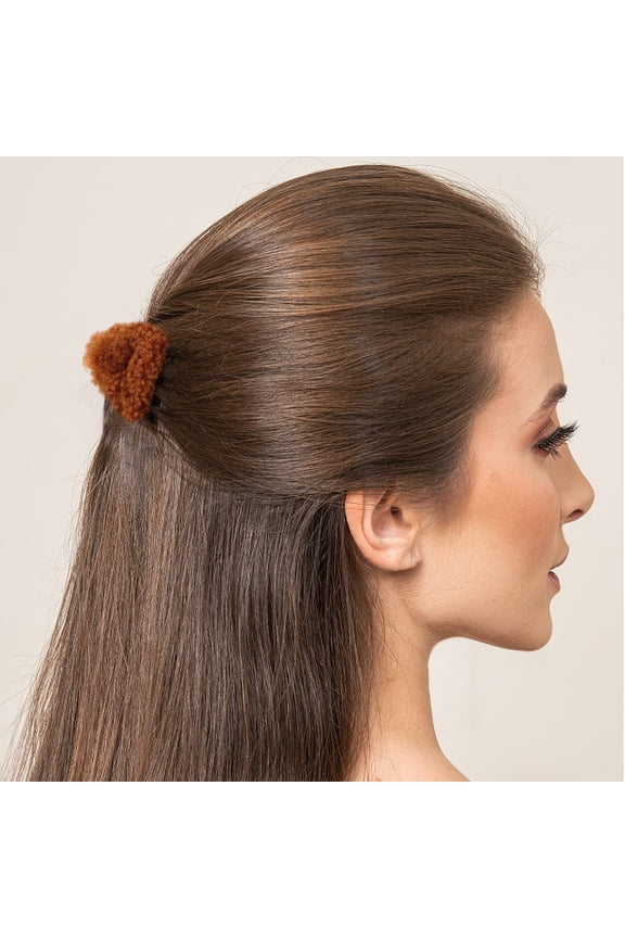 4Pcs Brown Fuzzy Cat Ear Hair Clips Plush Side Clips for Cute and Neat Hairstyling Accessories