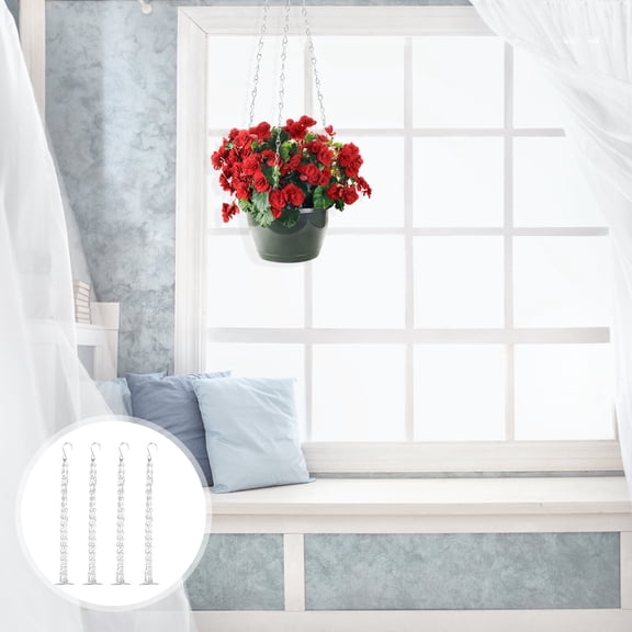 PENIKOKO 4-Pack Plated Iron Hanging Basket Chains for Flower Pots, Bird Houses, and Garden Decor