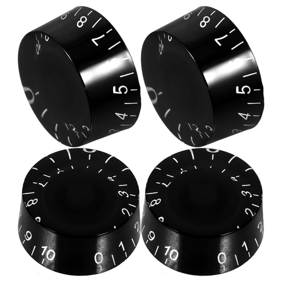 PENIKOKO 4Pcs Instrument Volume Knobs ABS Black Volume Control Electric Basses