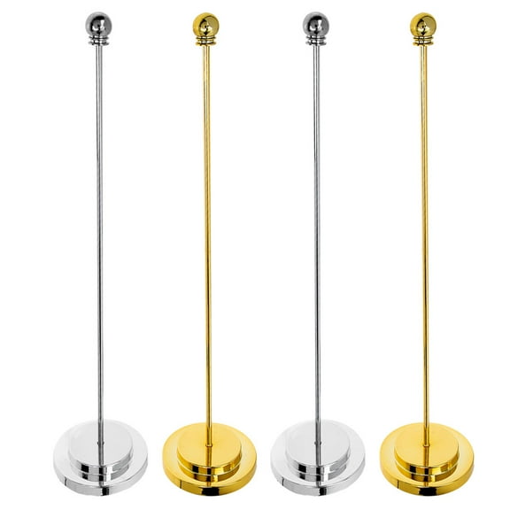 PENIKOKO Mini Metal Flagpole Base Stand 4Pcs Set Small Flag Holder Office Desk Decoration