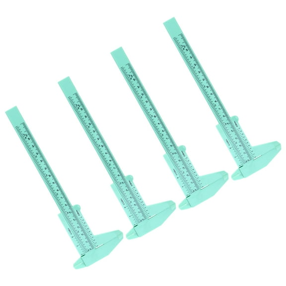 PENIKOKO 4-Piece Green Plastic Pocket Calipers Set for Precise Measuring and Individual Use