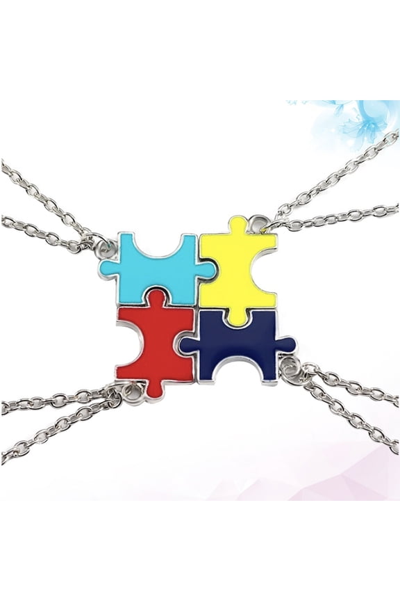 4Pcs Promise Necklace for Him Pendant Necklace Alloy Chain Necklace Friendship Jewelry Christmas New Year Gift