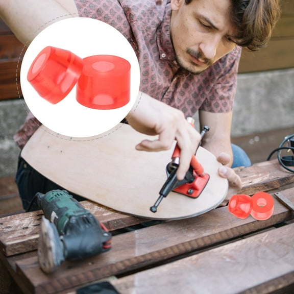 PENIKOKO 4Pcs Red Pu Skateboard Bushings 1.0X0.6X0.6In For Street Skating And Park Entertainment