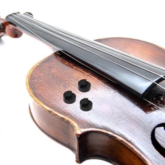 PENIKOKO Set of 4 Black Rubber Violin Mutes Noise Reducers for Quiet Practice and Improved Violin Accessories