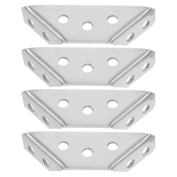 PENIKOKO 4Pcs Silver Triangle Furniture Reinforcement Stainless Steel Fixed Triangle Bracket for Heavy Duty Support