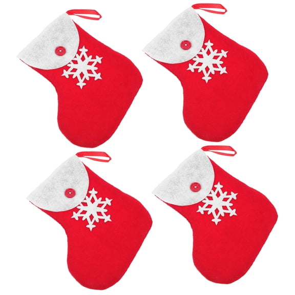 PENIKOKO 4Pcs Christmas Socks Hanging Decorations for Fireplace and Wall