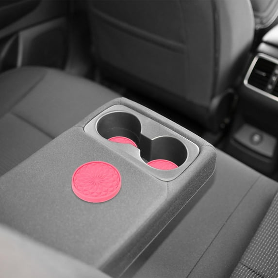 PENIKOKO 4Pcs Car Cup Holder Coaster Non Slip Pink PVC Car Accessories