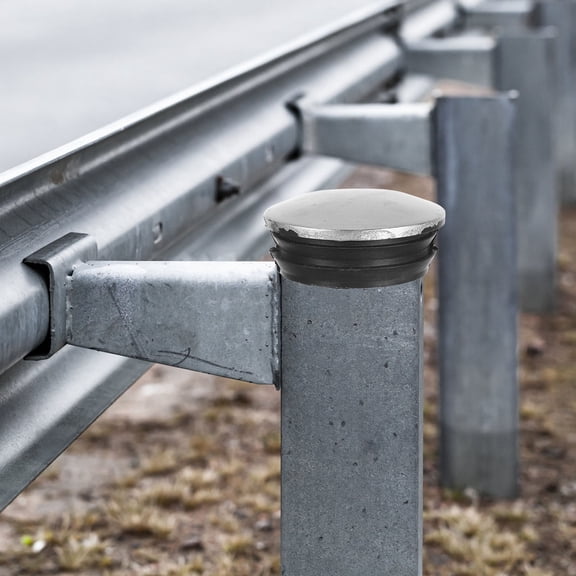 PENIKOKO  4pcs Black Railing Post Covers for Traffic Facilities Highway Safety Outdoor Use Simplistic Design