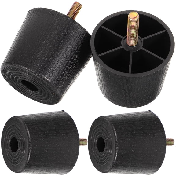 PENIKOKO 4pcs Screw On Furniture Levelers Plastic Black for Simple Use