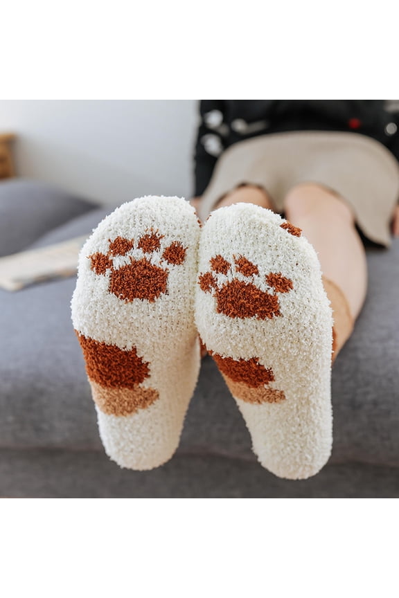 Assorted Fleece Socks for Women's with Creative Printed Design and Comfortable Fit, 5 Pairs