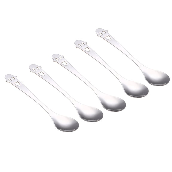 PENIKOKO 5 Pcs Stainless Spoons Silver High Polish Finish Dining For Adults