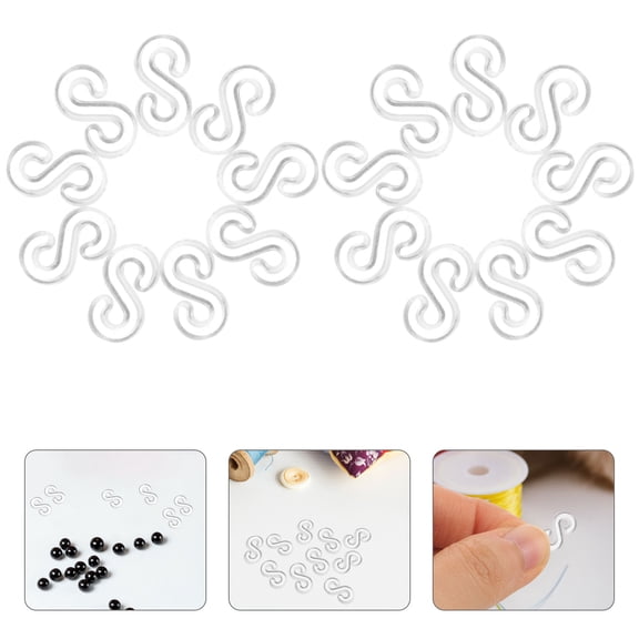 PENIKOKO 500pcs Band Bracelet Clips Clasp Hooks Rubber Band Bracelet Hooks Plastic White for Home Use