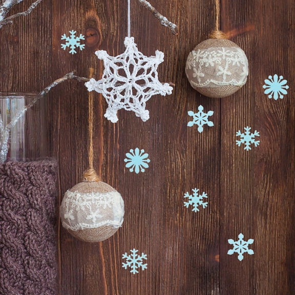 PENIKOKO 50PCS Snowflake Window Clings Stickers for Holiday Home and Wall Decor Seasonal Decorations