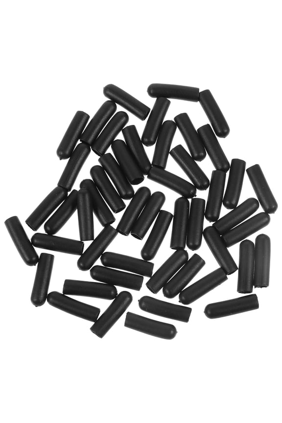 50 Pieces Black Reusable Rope Cord Ends for Hoodies, Backpacks, Clothing, Tent Accessories and Outdoor Gear