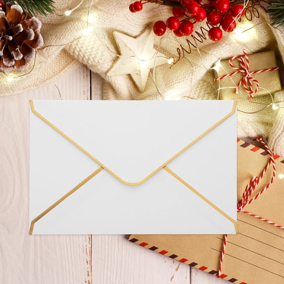 PENIKOKO 50Pcs Elegant White Invitation Envelopes Smooth Paper Material