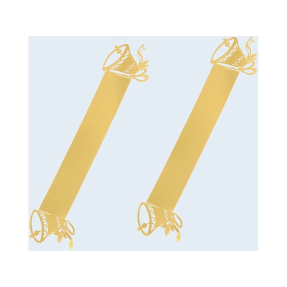 PENIKOKO 50Pcs Golden Paper Serviette Rings with Elegant Christmas Bell for Festive Table Settings