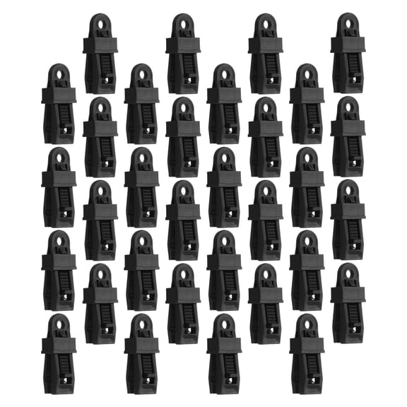 PENIKOKO 50Pcs Heavy Duty Tent Fasteners Plastic Clips with Windproof Straps for Camping Outdoor Gear Accessories
