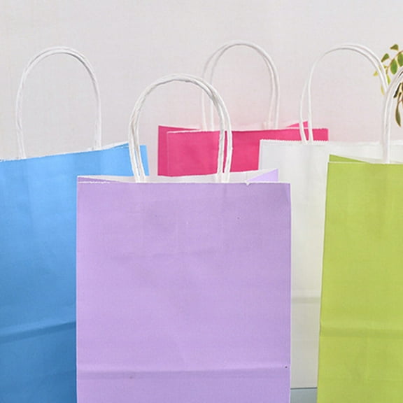 PENIKOKO 50Pcs Paper Party Bags Small Kraft Paper Handle for Holiday Use