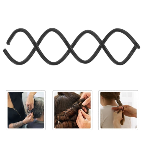 PENIKOKO 50Pcs Spiral Black Hair Clips For Buns Secure Hold Hair Accessories For Women Daily Wear