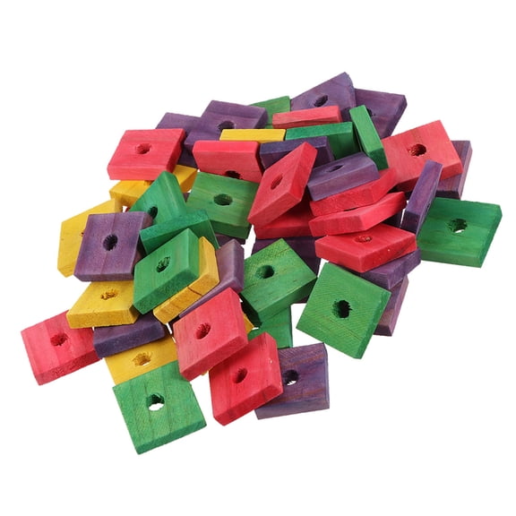 PENIKOKO 50pcs Bird Swing Parrot Wooden Block Toys Design for Indoor Play