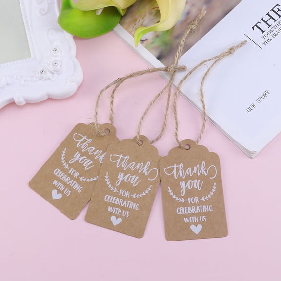 PENIKOKO 50pcs Kraft Paper Tags Light Brown Tagging for Baking Store Supplies