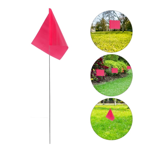 PENIKOKO 50pcs Lawn Marking Flags for Surveying, PVC Rectangular Flags for Landscaping, Gardening, Construction, Outdoor Use