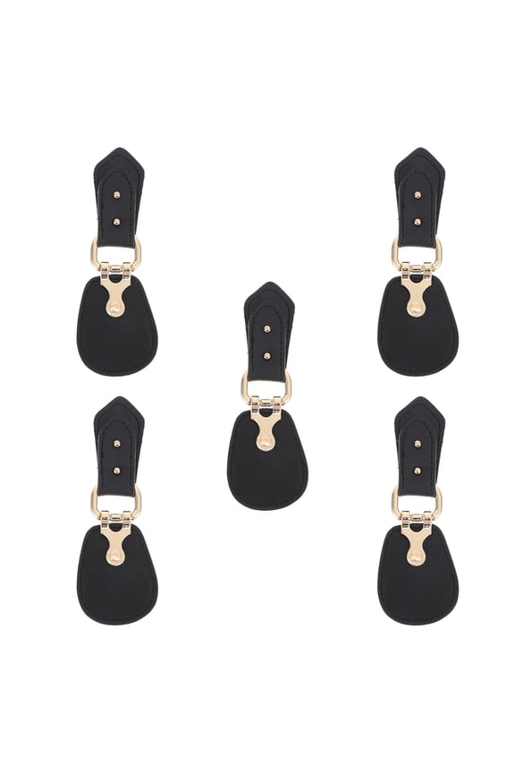 5Pairs Black PU Sewing Buckle Dress Waistband Buckles for Fashion Clothing